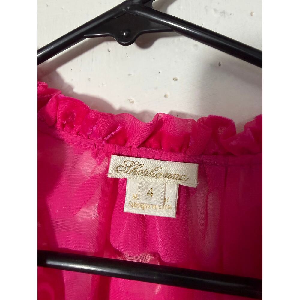 Shoshanna Arlene Tiered Velvet Burnout Mini Dress Size 4 Pink - Picture 5 of 10